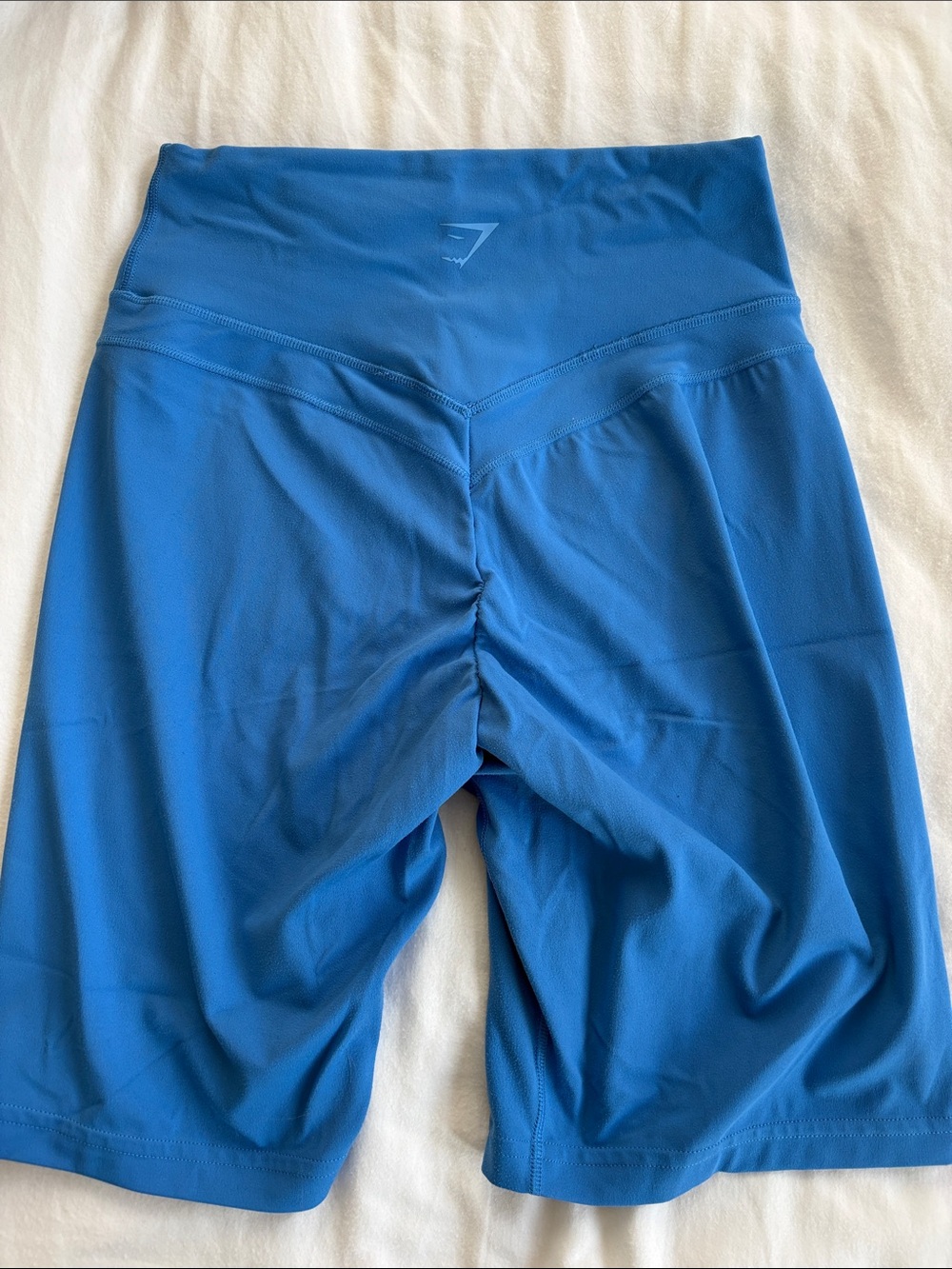 Gymshark Blue High-Waist Scrunch-Back Bike Shorts